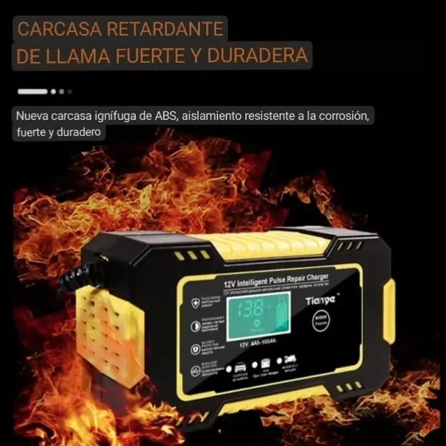 Cargador Inteligente De Batería Para Auto Y Moto 12v