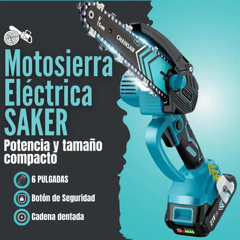 Motosierra Eléctrica a Batería + 1 BATERIA EXTRA DE REGALO