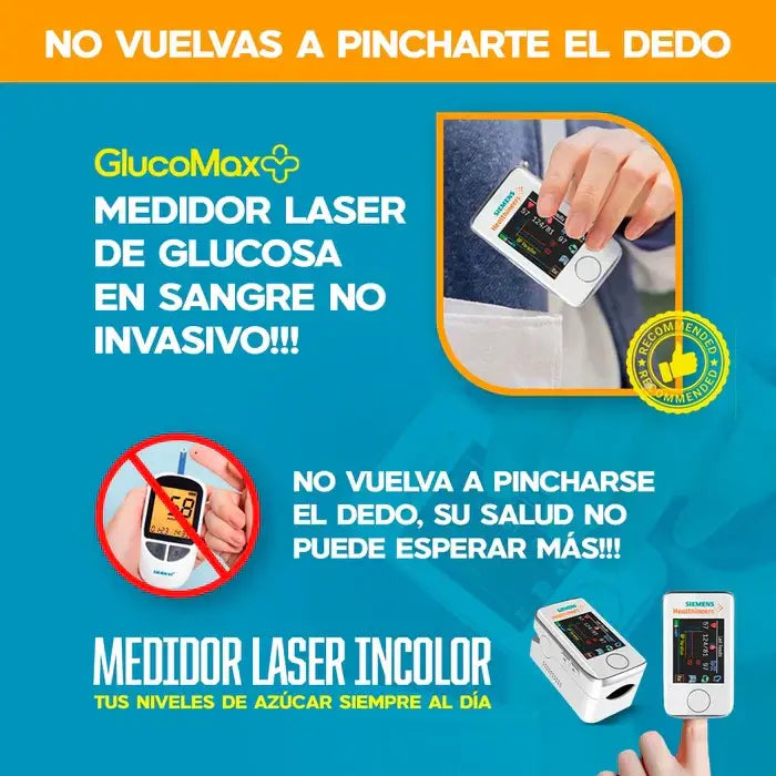 Medidor Láser No Invasivo GlucoMax™ [PRECISIÓN DEL 99,9%]