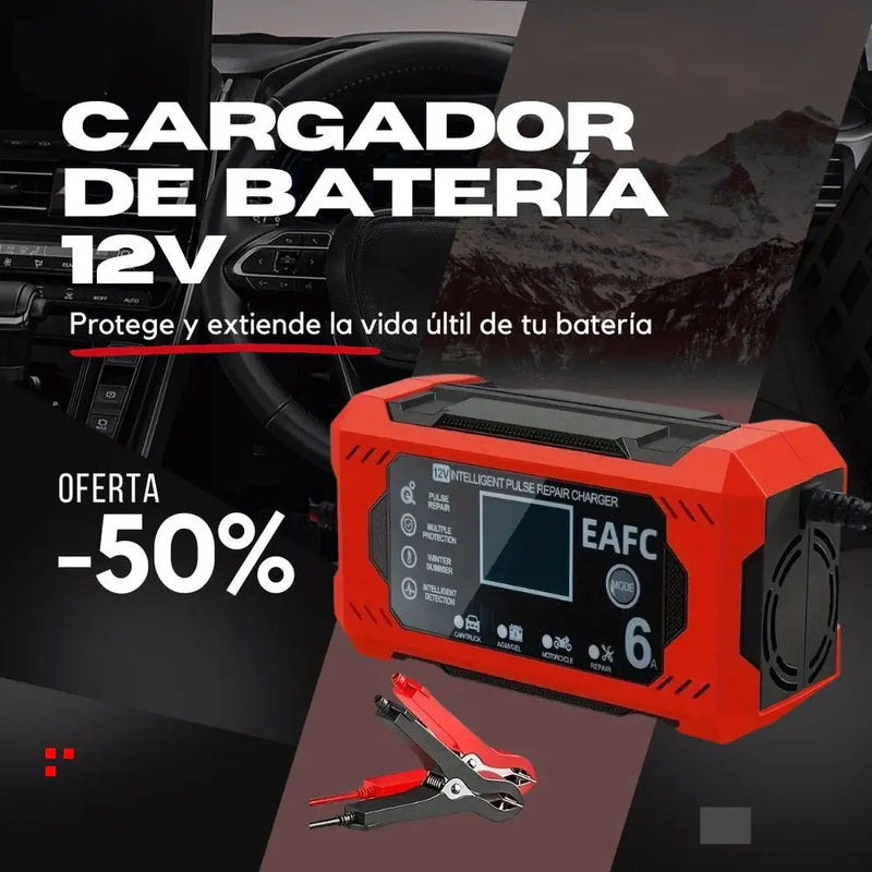 Cargador Inteligente De Batería Para Auto Y Moto 12v